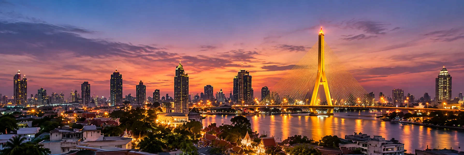 สะพานพระราม 8 ยามค่ำคืน